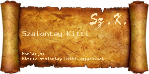 Szalontay Kitti névjegykártya